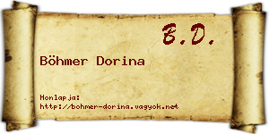 Böhmer Dorina névjegykártya